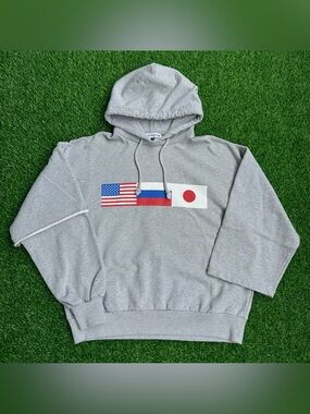 Gosha Rubchinskiy 18AW Double Sleeve Flags Grey Hoodie